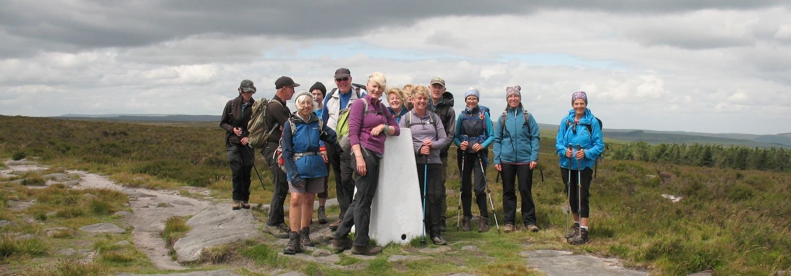burbage moor trigpoint with Ramblers